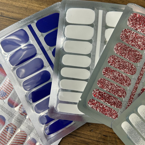 Nail Wraps 4th of July "Favorite Freedoms" 5 Complete SETS! Stars Stripes Hearts - Picture 4 of 15